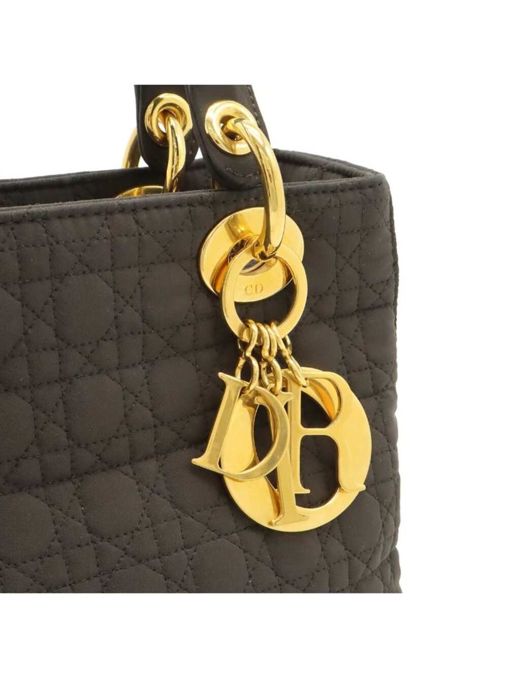 Dior Cannage Tote Nylon Dark Brown Gold - Picture 8 of 8